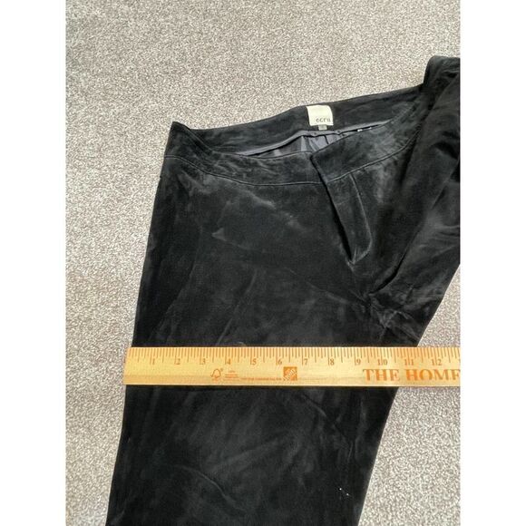 Ecru Leather Straight Leg Pants Women sz 6 black 100% leather half Lined trouser - Picture 6 of 12